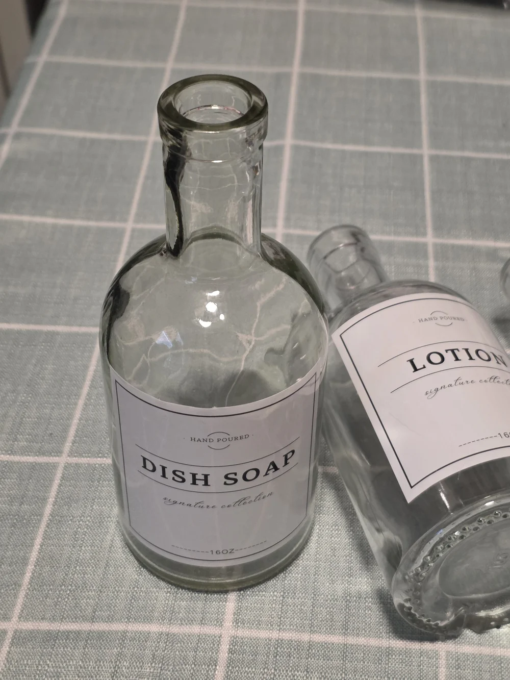 Set of 4 Clear Glass apothecary-style Bottles (16oz) - (D-1)